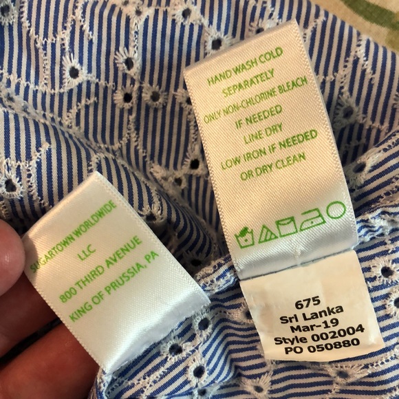 LILLY PULITZER size XLarge Gold LOGO buttons Long Tunic Floral Preppy $228 NEW - Picture 11 of 16